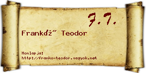 Frankó Teodor névjegykártya
